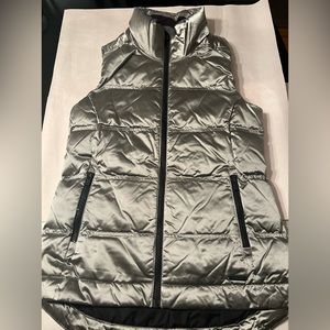 Athleta Metallic Silver Vest NWOT XS